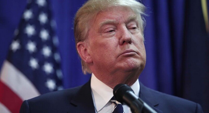 BIRCH RUN, MI - AUGUST 11: Republican presidential candidate Donald Trump speaks at a press conference before delivering the keynote address at the Genesee and Saginaw Republican Party Lincoln Day Event August 11, 2015 in Birch Run, Michigan. This is Trump's first campaign event since his Republican debate last week. (Photo by Bill Pugliano/Getty Images)