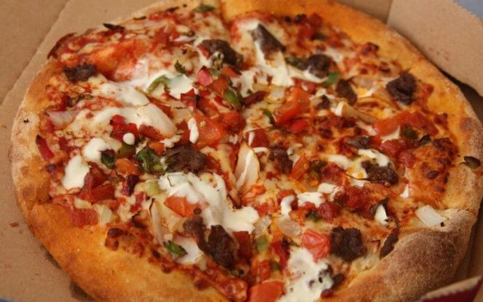 Pizza-compressed Dominos Pizza