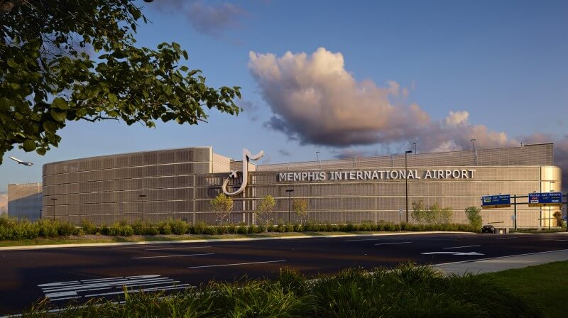 Memphis International Airport_Parking Facility_Front Elevation_Late Afternoon